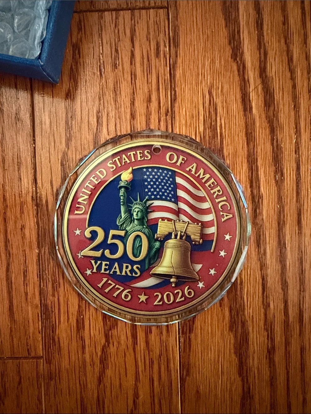 Source Unknown Red, Blue, Gold 250 Years United States Ornament 1776-2026